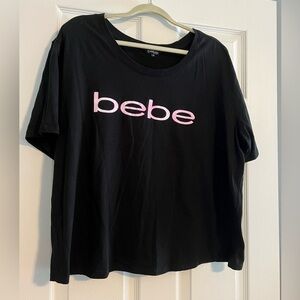 Bebe Tshirt Size 2XL Black & Pink